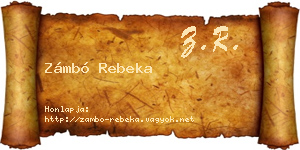 Zámbó Rebeka névjegykártya